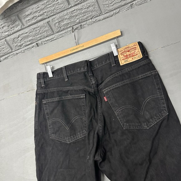 Levi's 505 Regular Fit Jeans Mens 38x32 (Measures 38x30) Black Denim - Picture 1 of 4
